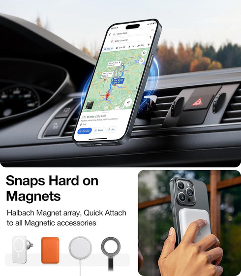 TORRAS Magnetic Slim-Fit Case for iPhone 15 Pro Max, Ultra-Thin, Compatible with MagSafe, Lightweight Anti-Scratch