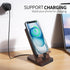 Abbolinxus Wood Phone Stand with Mirror, Desktop Wooden Phone Holder, Portable Office Phone Stand for Desk, Wood ipad
