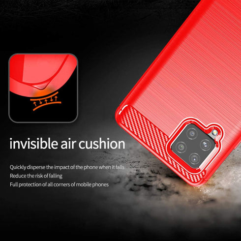 Osophter Shock-Absorption Case for Galaxy A42 5G, Flexible TPU Rubber Protective Cover (Red)