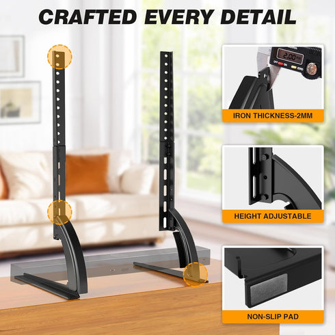 5Rcom 22 65 inch 88lbs, 800 500mm TV Stand Mount, Universal TV Stand Tabletop for to Plasma LCD LED Flat Screen TVs