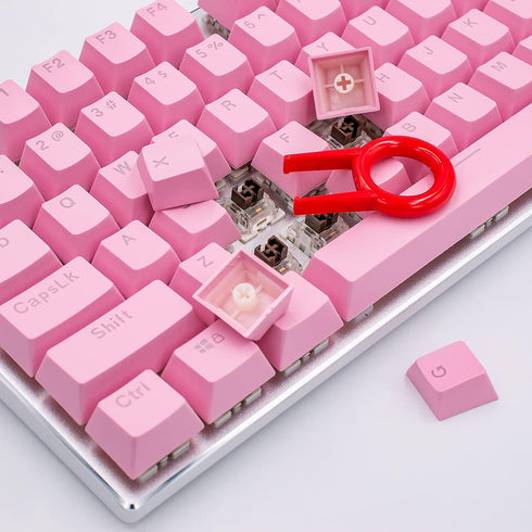 Granvela Keycaps, 104 Keys ABS Keycap Set for Mechanical Keyboards, ANSI US-Layout, Light Pink for RGB