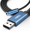 MillSO USB to 3.5mm Audio Jack Adapter, Sapphire Blue TRRS USB to AUX Audio Jack, External Stereo Sound Card for