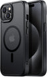 Tigowos Strong Magnetic Case for iPhone 15, 10FT Drop Resistant Matte Skin Feeling Back Cover, Shockproof Slim Fit,