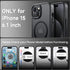 Tigowos Strong Magnetic Case for iPhone 15, 10FT Drop Resistant Matte Skin Feeling Back Cover, Shockproof Slim Fit,