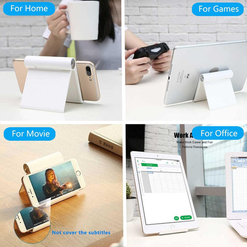 Cell Phone Stand Holder, Adjustable Desktop Phone Stand for Desk, Foldable Phone Cradle Dock Mobile Stand for iPhone