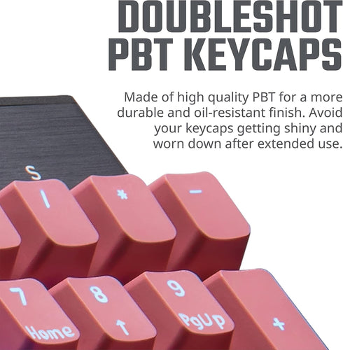 Cooler Master Sakura Pink PBT Doubleshot Backlit Keycap Upgrade Set for Mechanical Keyboards, US 104 Layout