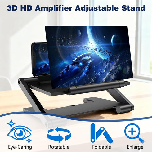 teqnizo 2026 3D Screen Magnifier Version, New HD Mobile Phone Magnifier Projector Screen, Portable Foldable Phone