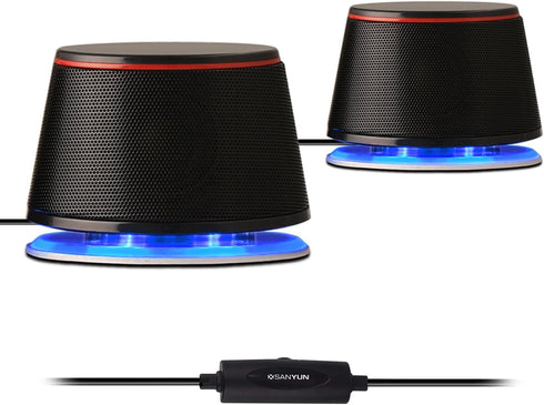 SW102 Computer Speakers, 5Wx2, Stereo 2.0 USB Powered Multimedia Speakers in Black