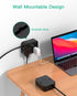 Extension Cord 10 FT - Flat Plug Power Strip Surge Protector with 8 Outlets and 4 USB Ports, Indoor Home Office