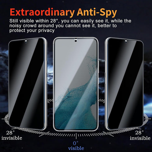 Privacy Screen Protector for Samsung Galaxy S22 Plus/S23 Plus 6.6 Inch, 2 Pack, Anti-Spy Scratch Resistant