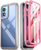Poetic Guardian Case for Motorola Moto G Play 4G (2024), 20 FT Mil-Grade Drop Tested, Full-Body Hybrid Pink/Clear