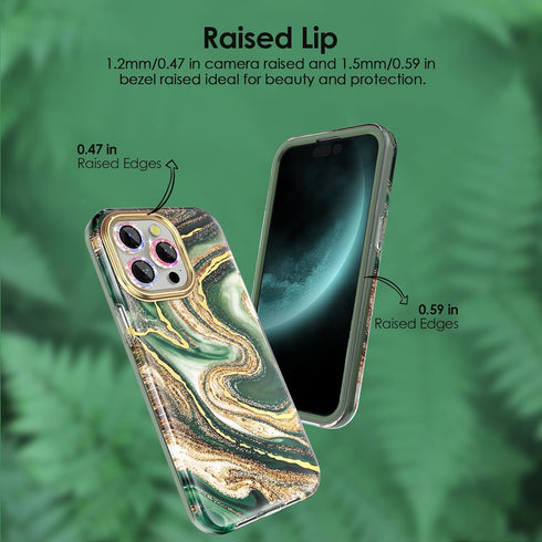 iPhone 15 Pro Max Case - Slim Stylish Design for Women, 360° Protection, Quicksand Green, with Screen Protector & Lens