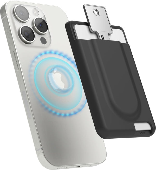 elago Key Magnetic Wallet Card Holder for iPhone 15/14/13/12 Series, 2-Cards Compatible with MagSafe, Scratch