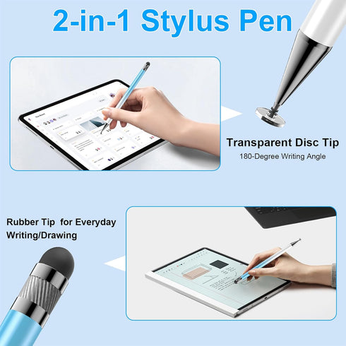 Bopomofo Stylus (5 Pcs) - 2-in-1 Stylus Pen for Touchscreen, High Precision for iPhone/iPad/Android Tablets