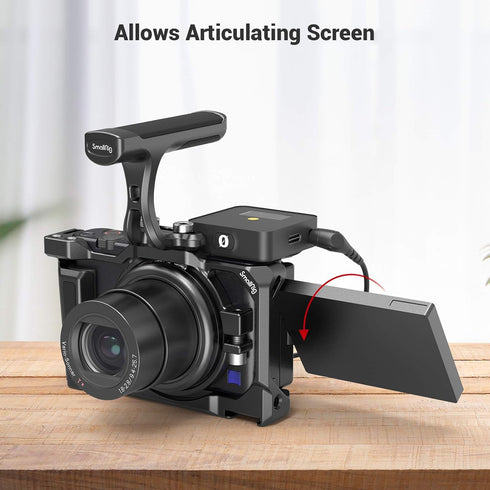 SmallRig Camera Cage for Sony ZV-1 II/ZV-1F/ZV-1, with Silicone Gel Grip and Cold Shoe Mount