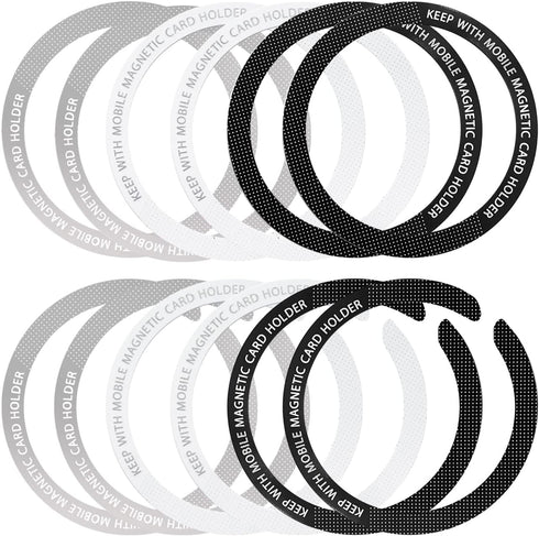 12 Pcs Magnetic Wireless Charging Metal Ring Kit, Ultra Thin Notched & Round Conversion for MagSafe iPhone