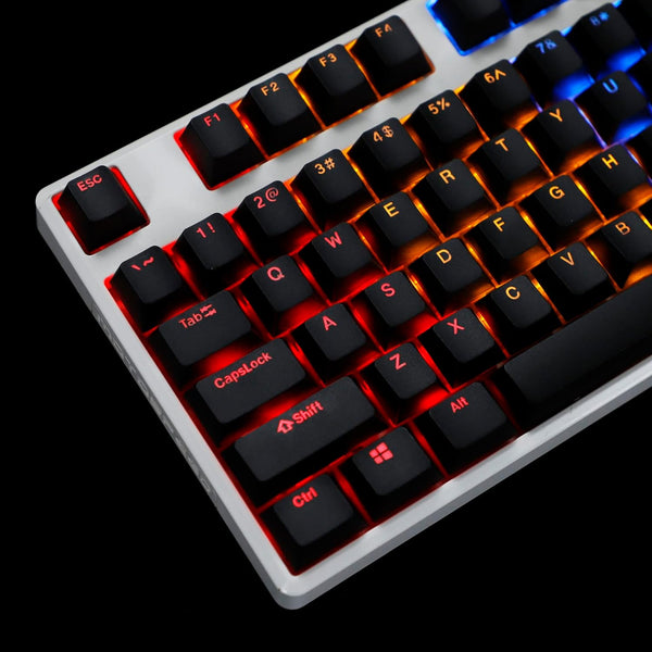 Black White Cherry Profile PBT Double Shot 104 108 ANSI ISO Top Print Shine Through Translucent Backlit Keycap for MX