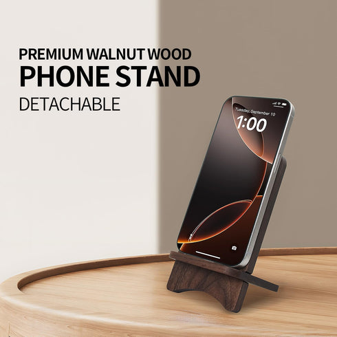 3D MAGIC 2 Cell Phone Stands, Desktop Stand, Luxury Nature Wood Simple Phone Stand, Compatible with iPhone & All Cell