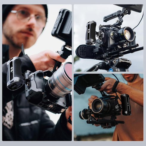 SIRUI Locating Side Handle for ARRI or NATO Mount, Lightweight Camera Cage Grip with Built-in Wrench, Cold Shoe,