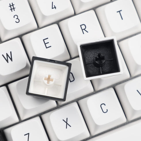 YMDK YSA Ball Shape Double Shot PBT Keycaps for MX Keyboard, 104 87 61 Melody 96 KBD75 ID80 GK64 SP84 (Black White Mix)