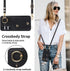 Samsung Galaxy S24 Plus / S24+ Phone Case for Women, Crossbody Wallet Case with Credit Card Holder, Shockproof Black