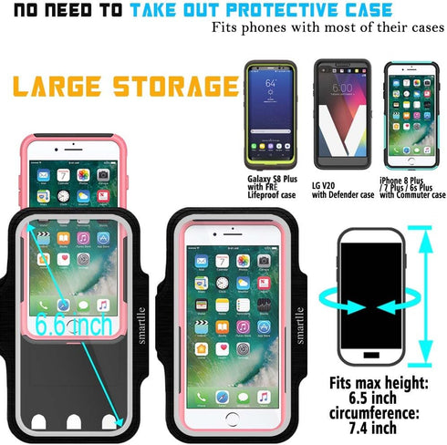 Arm Phone Holder for Running, Armband Cellphone for iPhone 15 14 13 12 11 Pro Max/XR/8 7 6s Plus