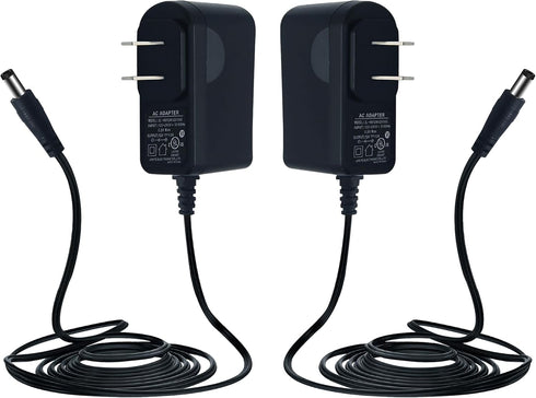 2Pack 12V 1A/1000mA 10ft Long Power Supply Adapter, 12W AC to DC Adapter Cord for LED Strip Lights, Keyboard, Router,