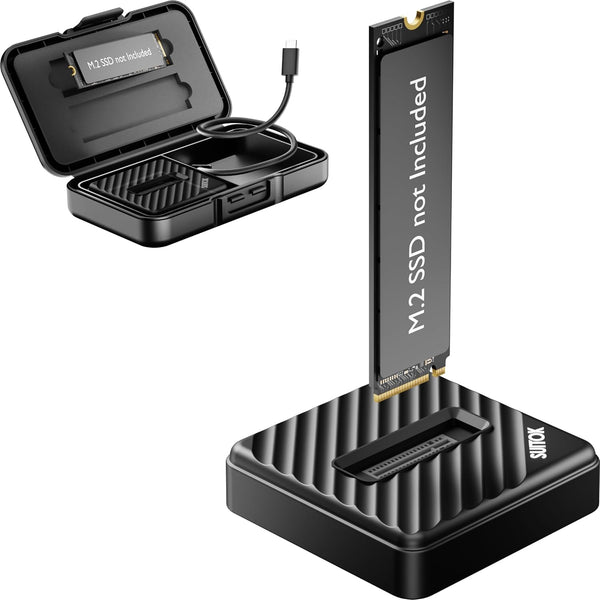 SUITOK M.2 NVMe SATA SSD Reader with Storage Box, 10Gbps M2 to USB