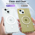 for iPhone 14 Plus Clear Case - Magnetic Square Rectangle Edge Compatible with Magsafe, Transparent TPU Silicone Rubber