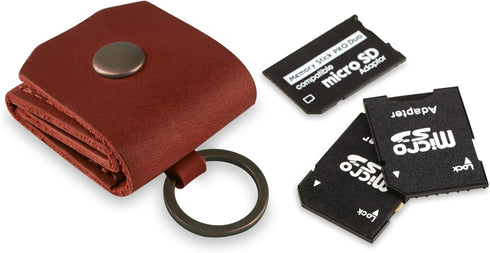 MAKYN Leather SD Card Holder Keychain, SD Card Case Key Fob, Micro SD