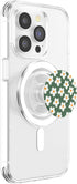 Retro 60s Flower Vintage Floral Pattern Sage Green Groovy PopSockets MagSafe PopGrip for iPhone