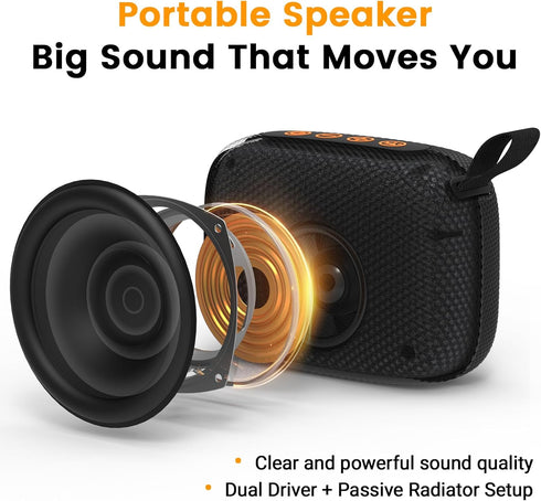 bossdeng IPX5 BT5.3,Wireless Portable Waterproof Bluetooth Speaker for Outdoor,HD Sound All-Day Playtime, Speakers