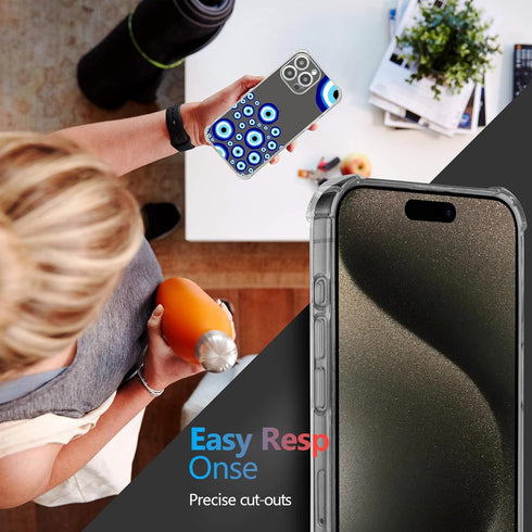 Roemary Eyes Case for iPhone 11, Blue Eyes Design with Screen Protector, Soft TPU Protective Case