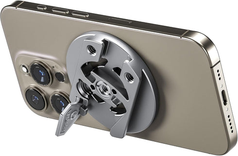 LEOFOTO PM-01 1/4" 3/8" Magnetic Plate for Phones, Phone Stand with Hidden Tool, and Screw Hole, ARRI and Arca