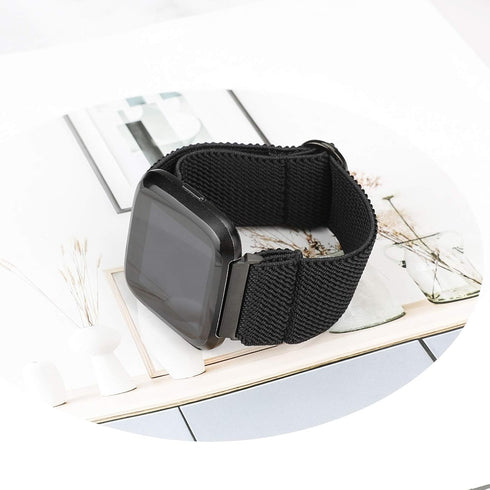 TOYOUTHS Compatible with Fitbit Versa 2 Bands, Adjustable Elastic Nylon Fabric Strap Replacement for Versa Lite/1