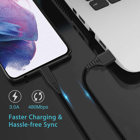 USB A to USB C Charger Cord 3FT 6FT 10FT for Samsung Galaxy A54 5G/A53 A52 A51/A15 A14 A13, Fast Charging Power Wire