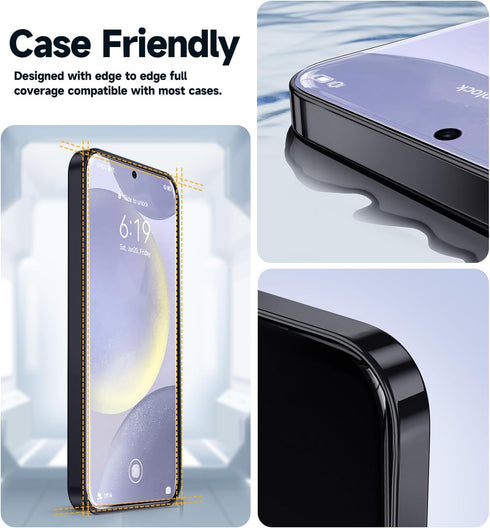 MAGIC JOHN Tempered Glass Screen Protector for Samsung Galaxy S24 Plus (6.7") - 2 Pack, Bubble Free, HD Clear,