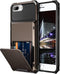 Vofolen iPhone 8 Plus Case - Rugged TPU Dual Layer Wallet with Card Holder & ID Slot, Scratch Resistant, Gun Color.