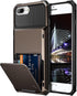 Vofolen iPhone 8 Plus Case - Rugged TPU Dual Layer Wallet with Card Holder & ID Slot, Scratch Resistant, Gun Color.