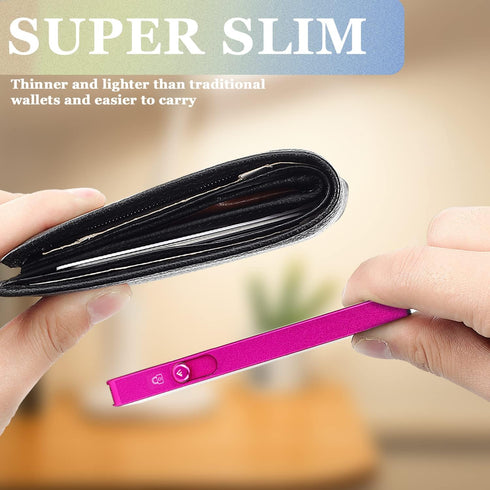 Minimalist Credit Card Wallet with Magnetic Ring, Slim Aluminum RFID Blocking Wallet, Magnetic Card Holder for Men &
