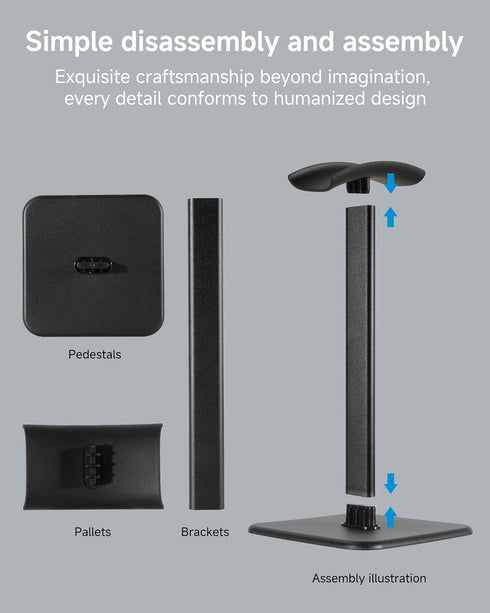 Headset PS5 PS4 Headsets Stand - Headphone Holder for Desk with Aluminum Hanger Compatible with All Over-Ear On-Ear