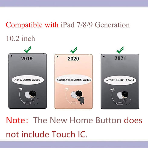TPheal Gold Home Button Replacement for iPad 10.2" (2019-2021), Incl Flex Cable Connector.