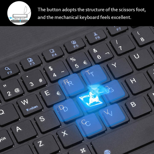 Mini Spanish Keyboard, 78 Keys Multifunctional Touchpad Storage & Presentation Materials