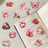 SVGDHZK 50pcs Album Valentine's Day Transparent PET Stickers Vintage Valentine Stickers Sweet Confession Sticker