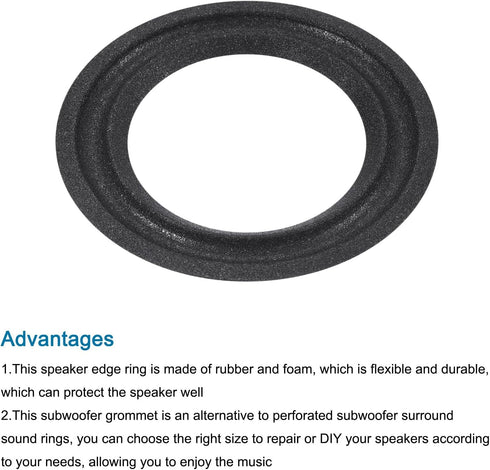 MECCANIXITY Rubber Speaker Foam Edge Surround Rings 3 Inch for Subwoofer Replacement Parts, 2 Pcs