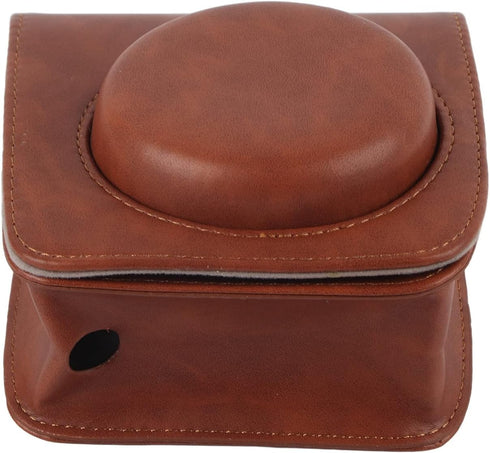 GOWENIC PU Leather Vintage Camera Case for Fujifilm Instax Mini 90, Waterproof Exquisite Protective Camera Case with Adjustable Shoulder Strap (Brown)