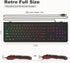 Dilter 7 8 10 11 USB Wired Computer Keyboard with Backlit - Full Size Office Keyboard with Number Pad, Caps Indicators