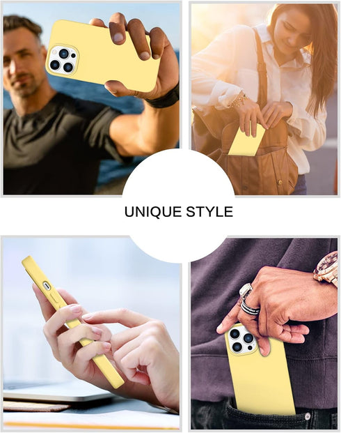 BENTOBEN Soft Silicone Gel Rubber Bumper Case for iPhone 13 Pro 6.1", Shockproof Protective Cover, Yellow