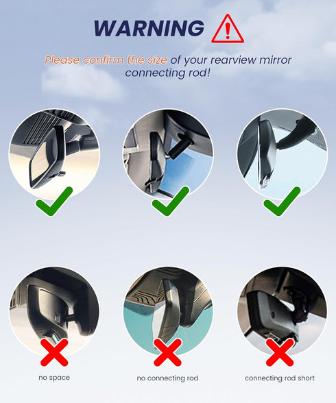 Karmus Rearview Mirror Phone Holder for Car, Rear View Mirror Phone Holder, Rotatable and Retractable Car Phone Holder