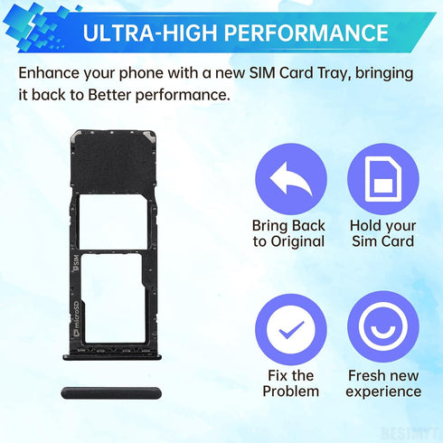 A20 A20 SM-A205U SM-A205U1 Sim Card Tray Replacement for Samsung Galaxy (Single SIM Version) Black Card Tray Slot